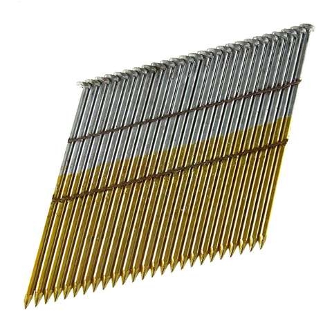 28 ဒီဂရီ တောက်ပသော Smooth Shank 90mm Wire Collated Framing Nails