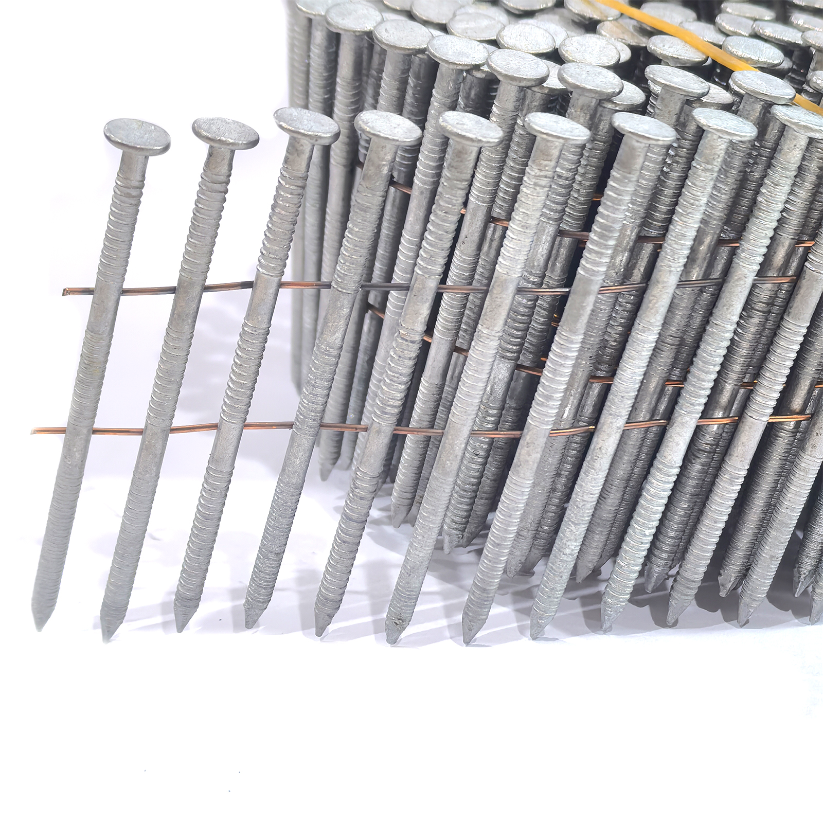 Hot Dipped Galvanized Coil Nails 15 Degree 2.8x64mm Ring Shank