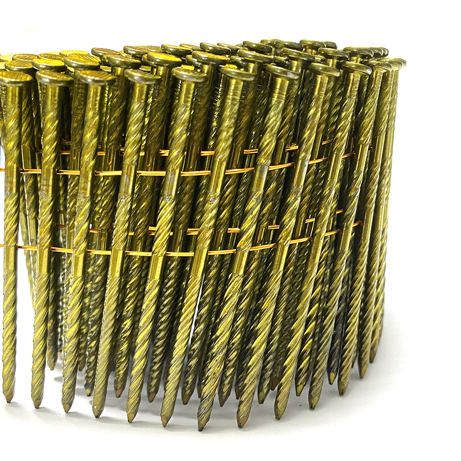 15 Degree Bright Screw Shank Wire Coil Nails 3.05x75mm