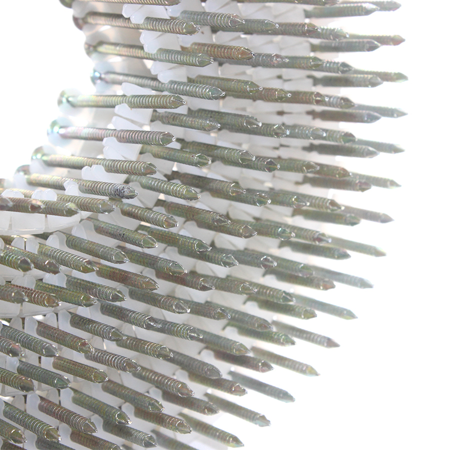 0 Degree Galvanized Ring Shank Plastic Sheet Coil Nails 2.1x40mm 
