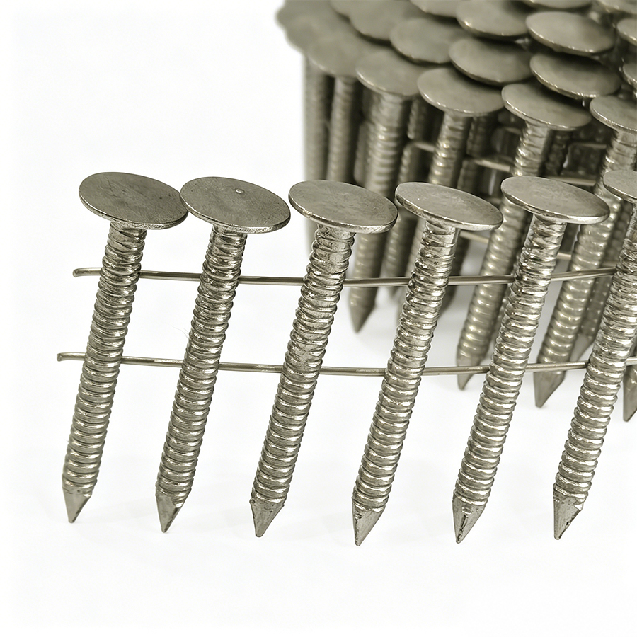 1-1/4 In. X 0.120 In. Ring Shank Stainless Steel Roofing Coil Nails