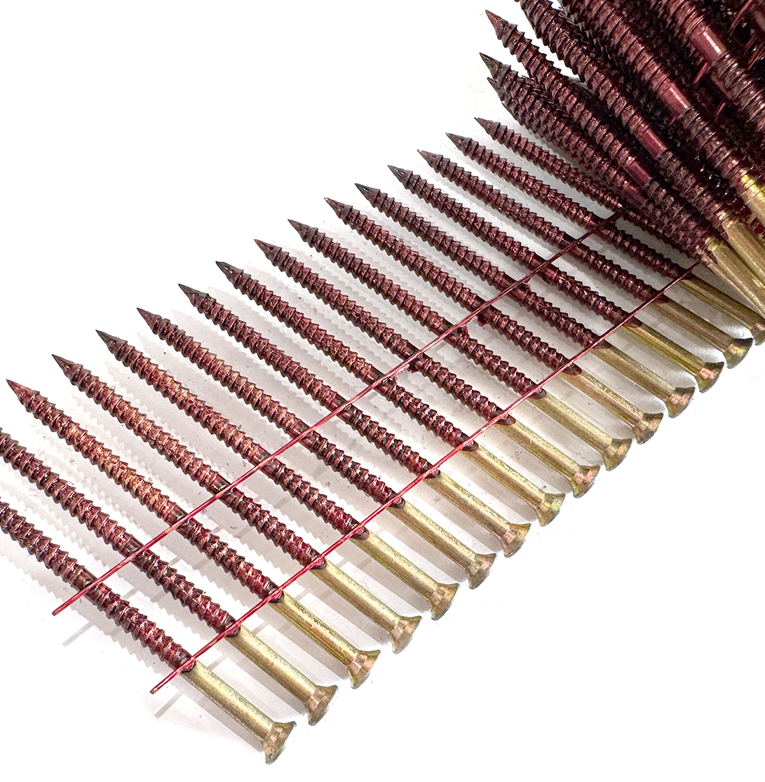 3 In. X .131 In. 15 Degree Wire Coil Torx Head Drive Nail Screws