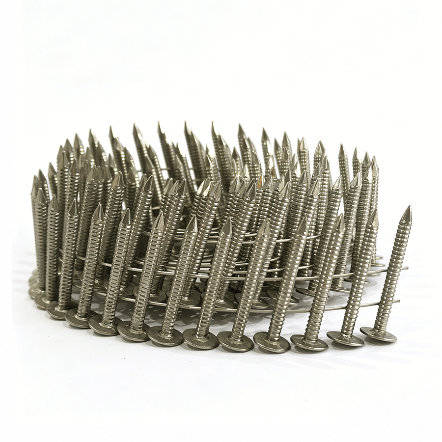 1-1/4 In. X 0.120 In. Ring Shank Stainless Steel Roofing Coil Nails