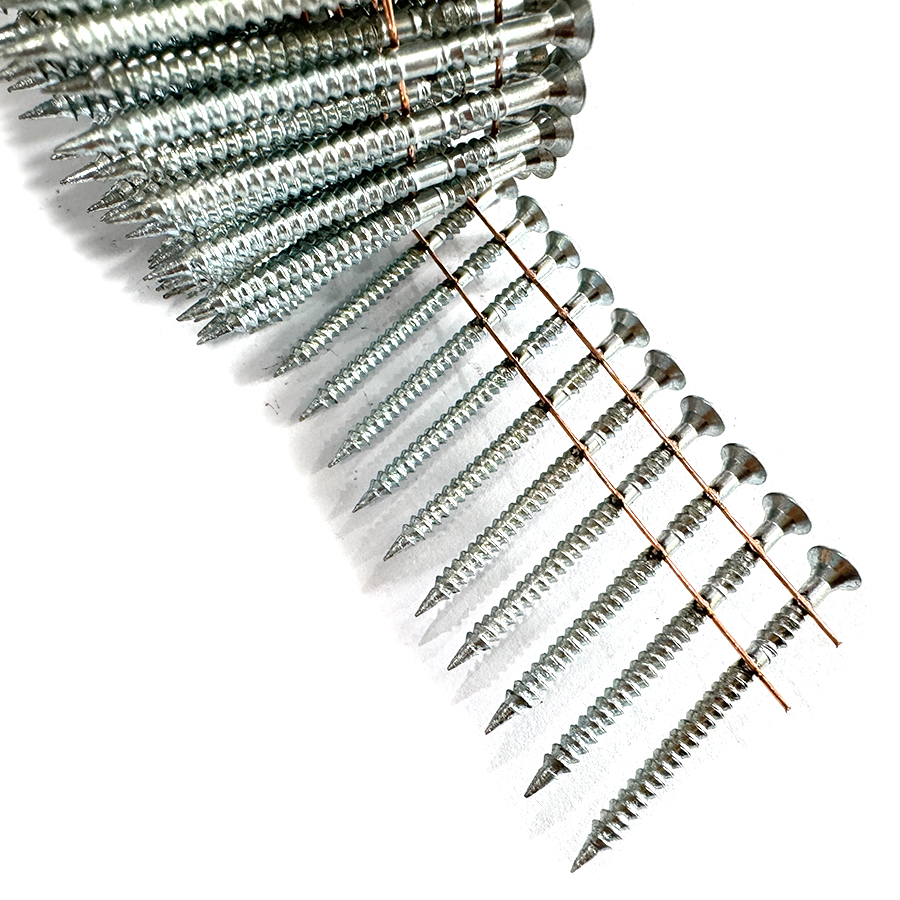 2-1/4 pollici. X 0,113 pollici. Viti per chiodi a spirale in filo zincato da 15 gradi