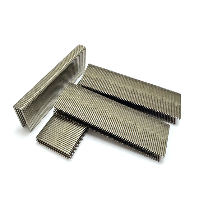 16 Gauge 7/16 Inch Crown N Series Stainless Steel Divergent Point Heavy Wire Staples