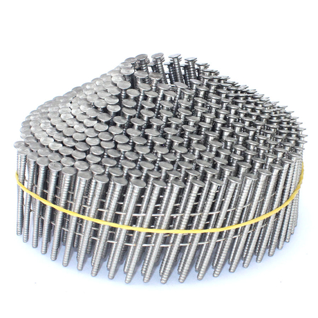 15 Degree Stainless Steel Ring Shank Coil Nails 1-1/4 In. X 0.090 In.