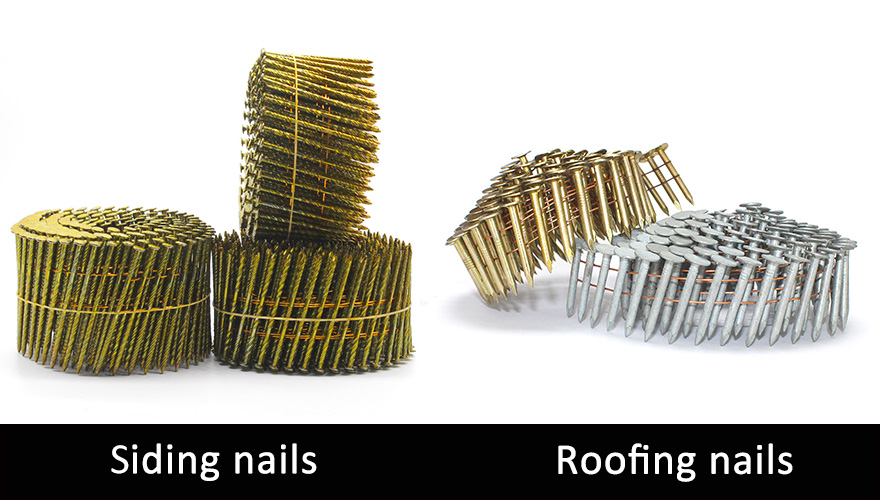 Siding nails and roofing nails