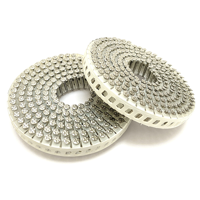 Chiodi a spirale in lamiera di plastica in acciaio inossidabile da 15 gradi con gambo ad anello 1,83 mm x 16 mm 