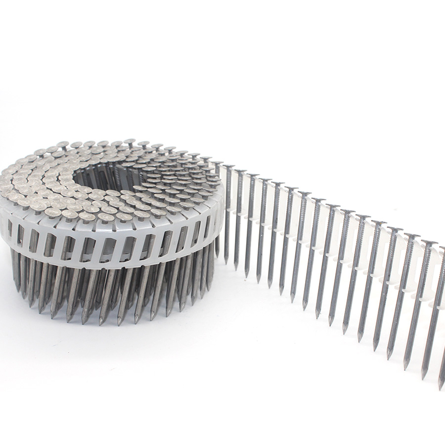 Chiodi a spirale in plastica di alluminio da 15 gradi con gambo liscio 2,4x50 mm 