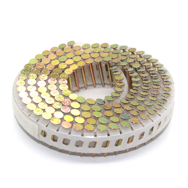 Clous de bobine de feuille en plastique électro-galvanisés à 15 degrés, 1,8x18mm 