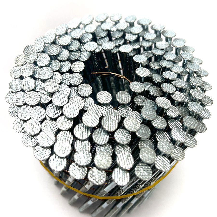Clous de bobine de tige d'anneau électro-galvanisés à 15 degrés, 3-1/2 pouces x 0,122 pouces