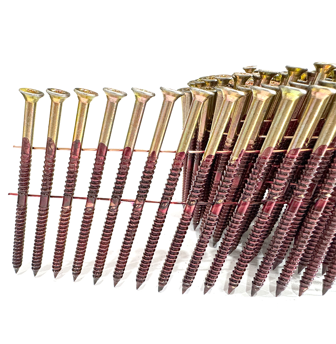 3 In. X .131 In. 15 Degree Wire Coil Torx Head Drive Nail Screws