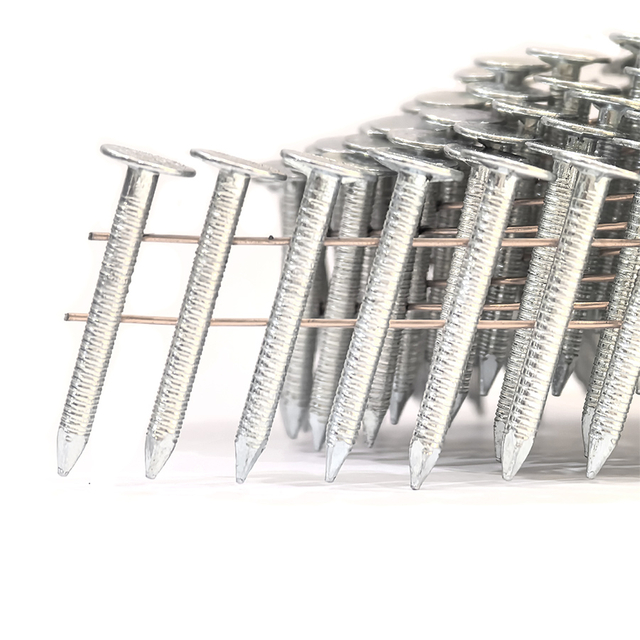 15 Degree 1-1/4 Inch X .120 Ring Shank Galvanized Collated Roofing Nails