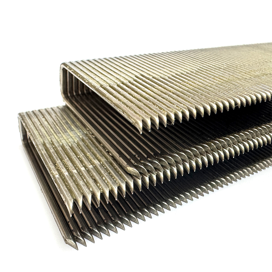 16 Gauge 7/16 Inch Crown N Series Stainless Steel Divergent Point Heavy Wire Staples