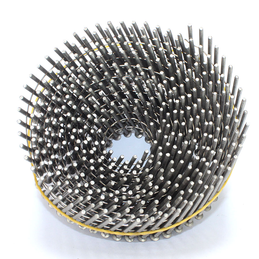 15 Degree Stainless Steel Ring Shank Coil Nails 1-1/4 In. X 0.090 In.