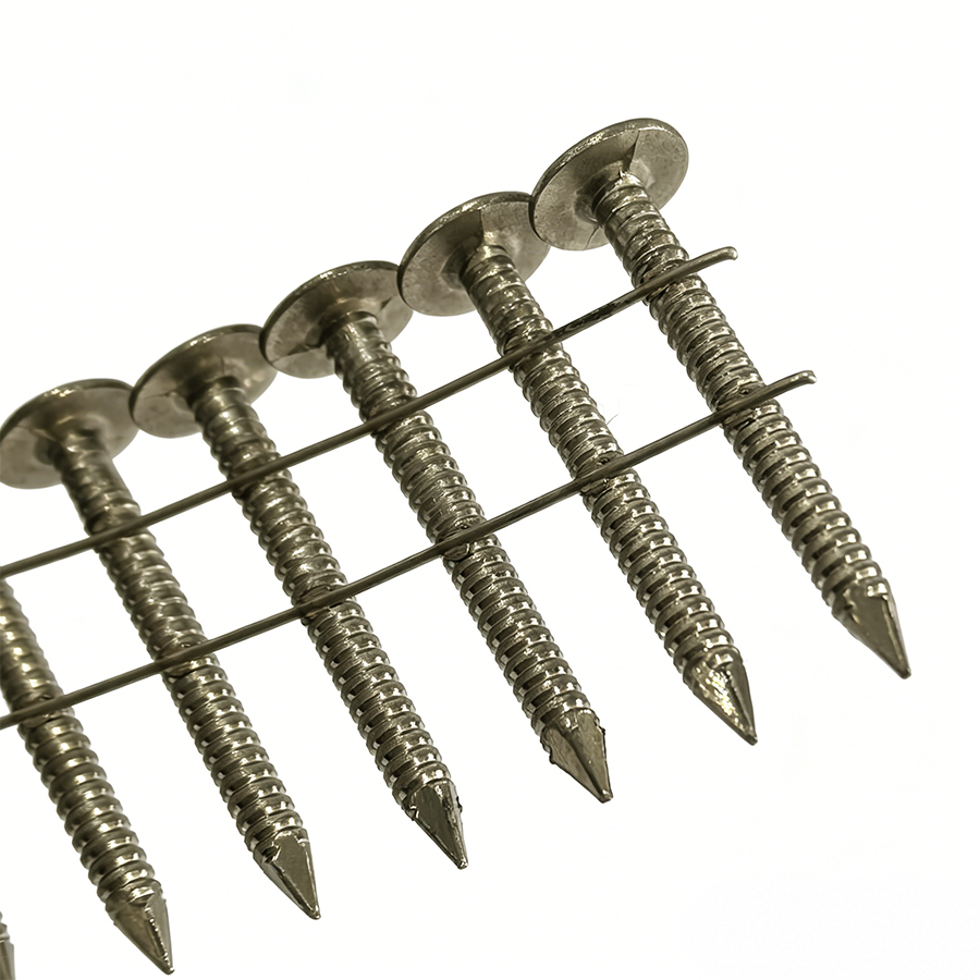 1-1/4 In. X 0.120 In. Ring Shank Stainless Steel Roofing Coil Nails
