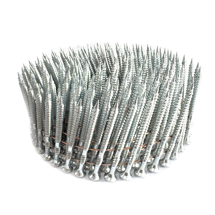 2-1/4 pollici. X 0,113 pollici. Viti per chiodi a spirale in filo zincato da 15 gradi
