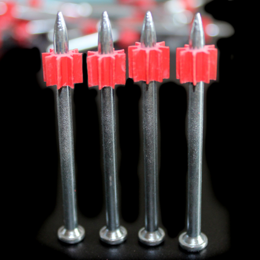 Powder Actuated Fasteners with red flute for concrete