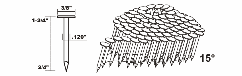 Roofing nails size