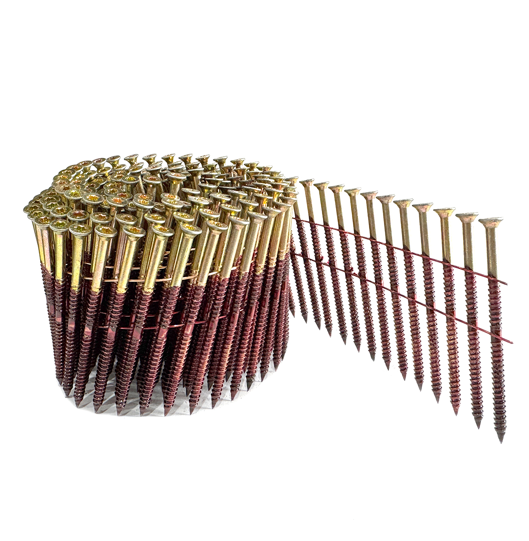 3 In. X .131 In. 15 Degree Wire Coil Torx Head Drive Nail Screws