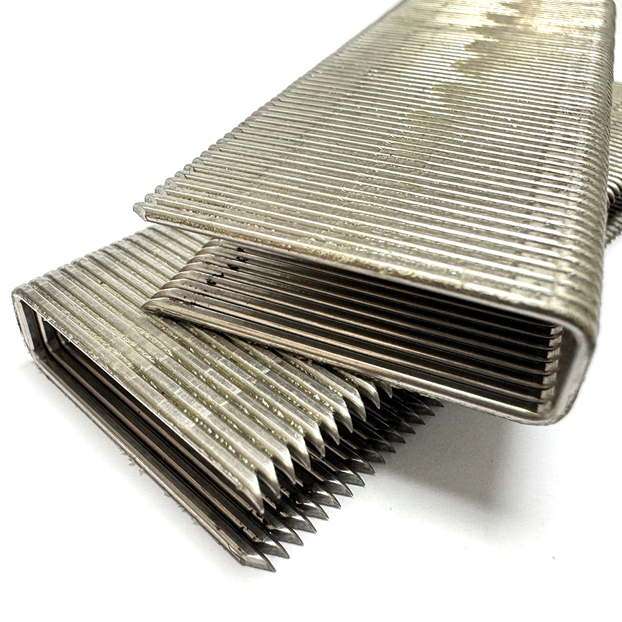16 Gauge 7/16 Inch Crown N Series Stainless Steel Divergent Point Heavy Wire Staples
