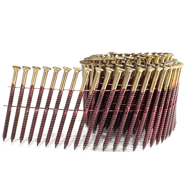 3 In. X .131 In. 15 Degree Wire Coil Torx Head Drive Nail Screws