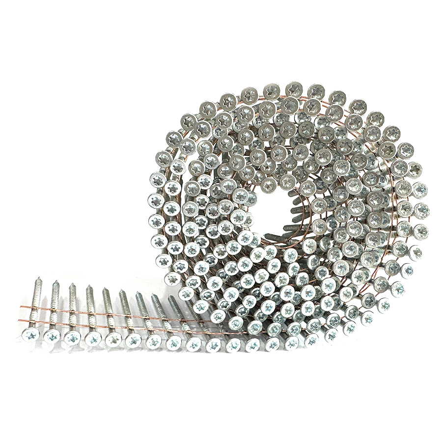 2-1/4 pollici. X 0,113 pollici. Viti per chiodi a spirale in filo zincato da 15 gradi