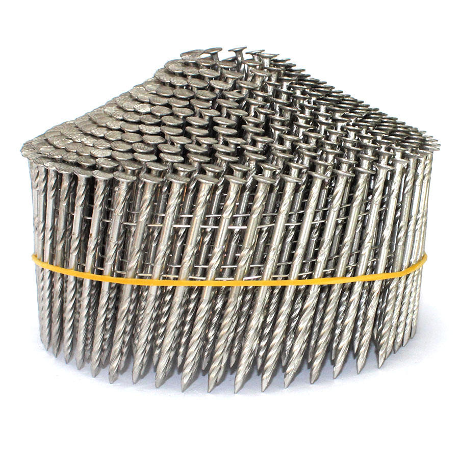 SteelLinx 15 Degree Coil Siding Nails - Stainless Steel Ring Shank - 2 X .090 - 3600 Count Box