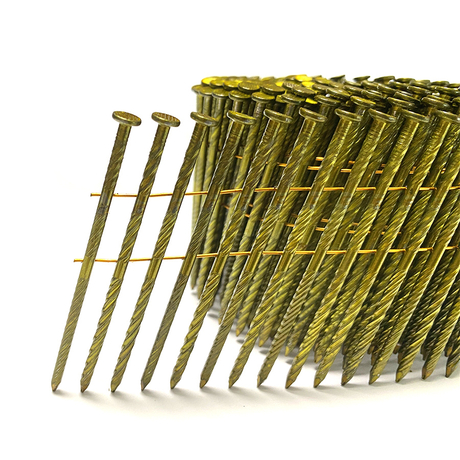 15 Degree Bright Screw Shank Wire Coil Nails 3.05x75mm
