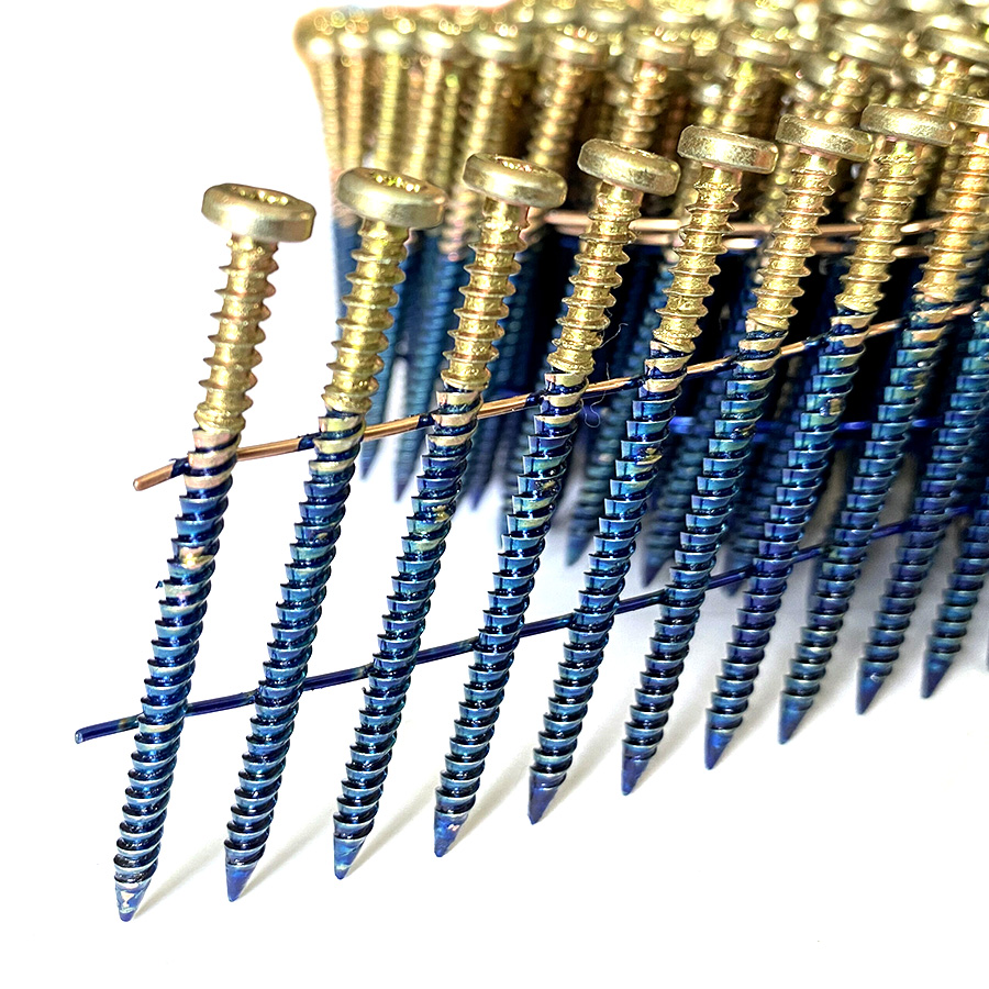 2-1/4 In. X .113 In. 15 Degree Wire Coil Torx Head Drive Nail Screws