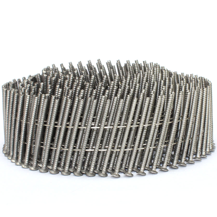 15 Degree Stainless Steel Ring Shank Coil Nails 1-1/4 In. X  In. - KYA  FASTENERS