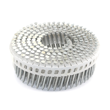 15 Degree Galvanized Plastic Coil Nails Screw Shank 1.83x32mm 