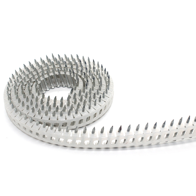 Chiodi a spirale in lamiera di plastica zincata da 15 gradi con gambo ad anello 1,80x19 mm 