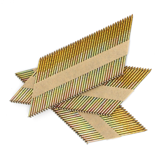 Clous de cadrage assemblés par bande de papier de tige de vis galvanisée à 34 degrés
