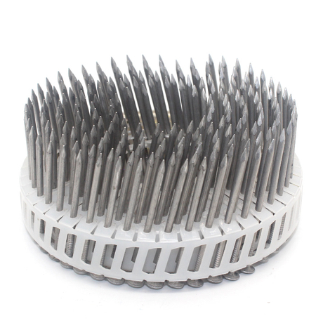 15 Degree Aluminum Plastic Coil Nails Smooth Shank 2.4x50mm 