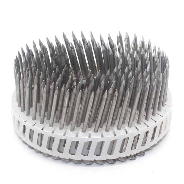 15 Degree Aluminum Plastic Coil Nails Smooth Shank 2.4x50mm 